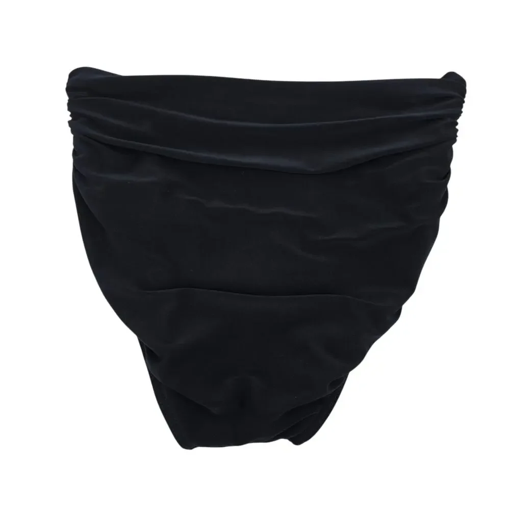 NWOT Magicsuit Black Shirred Jersey High Waist Tummy Control Bikini Bottom Sz 10